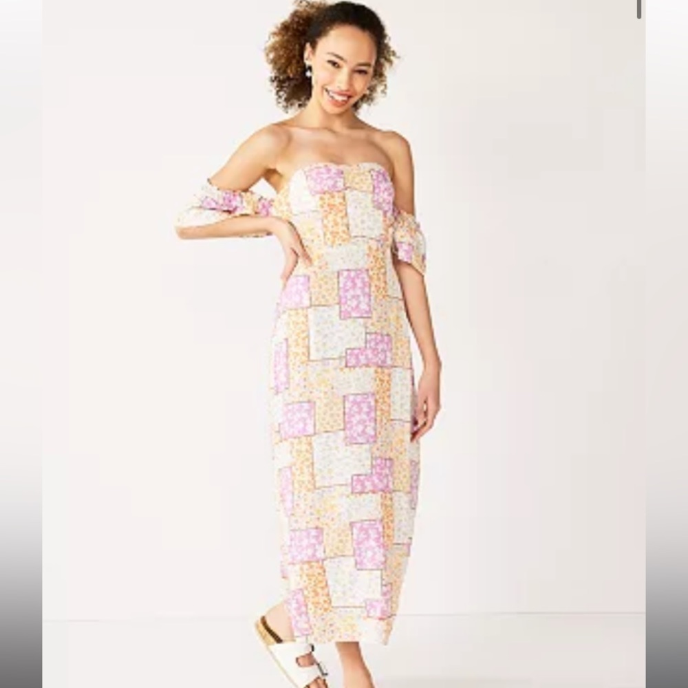 Kohl’s peach patchwork dress